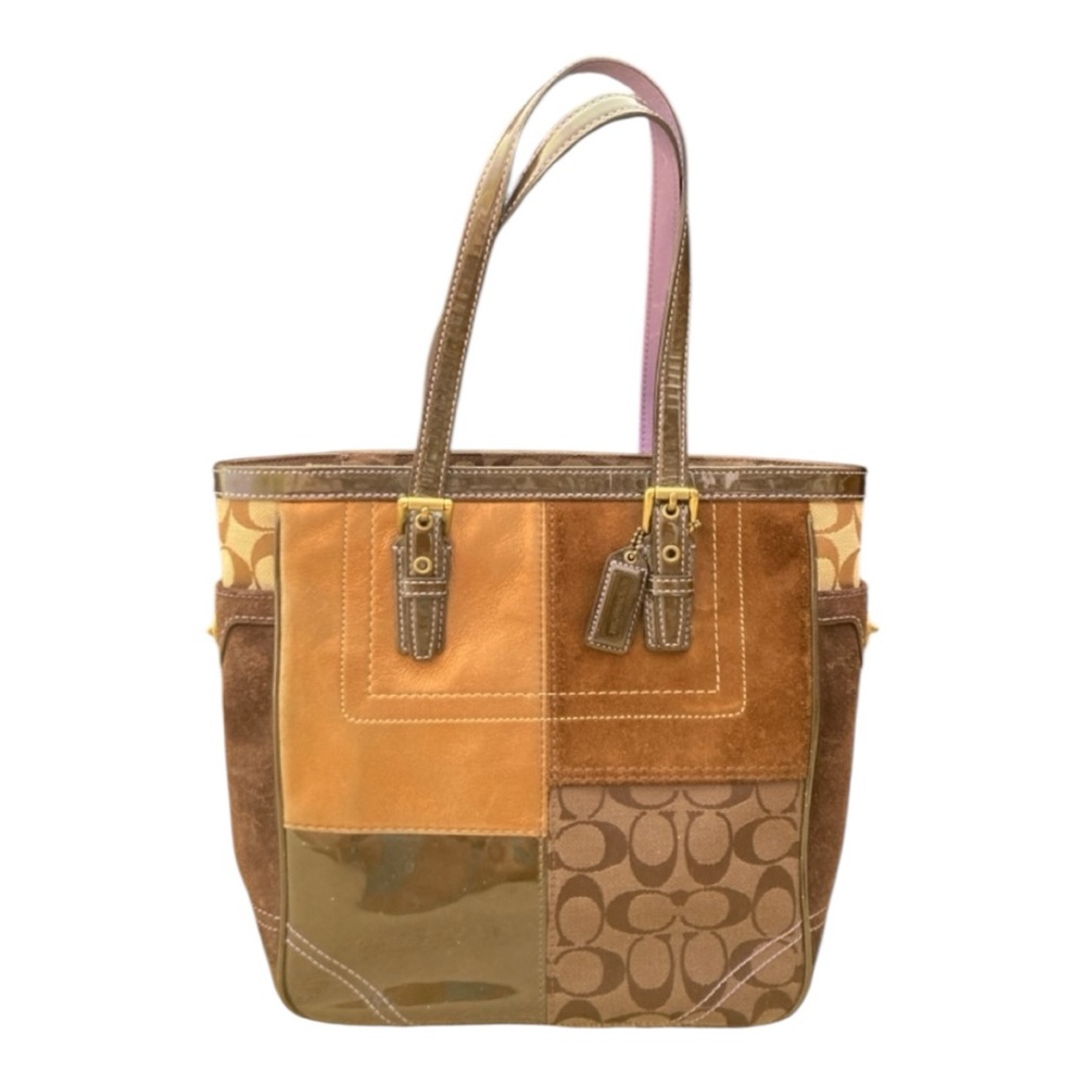 Coach Brown Signature Canvas Patchwork Bag F06J-F10432